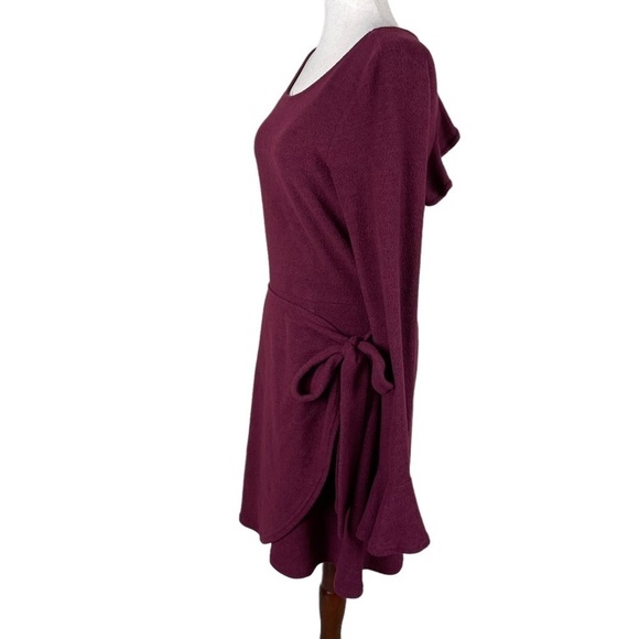 Lulus Favorite Tune Burgundy Faux Wrap Sweater Dress - Picture 7 of 16